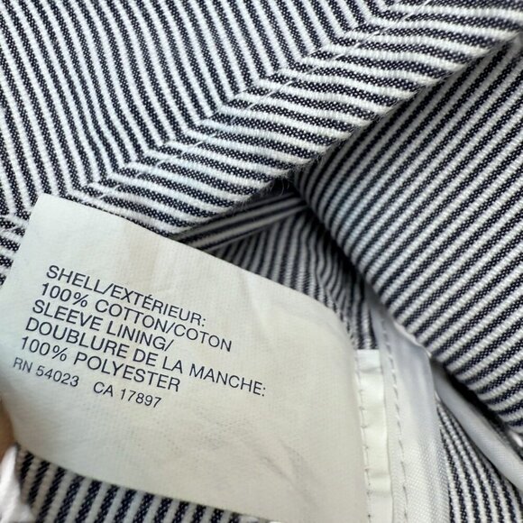 GAP Womens Blazer 12 Slim Navy White Stripe Cotton Jacket Preppy Nautical NWT - Picture 10 of 10